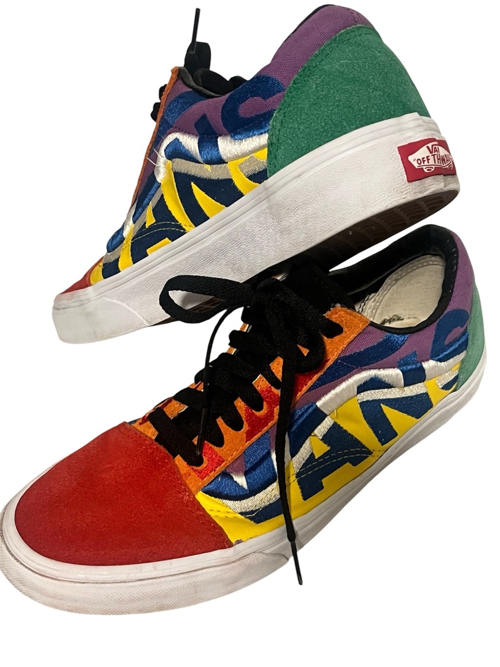 Vans Low Top Skate Sneakers in Red, Yellow, Blue, Green, Purple Men 7.5 W9.0 L72